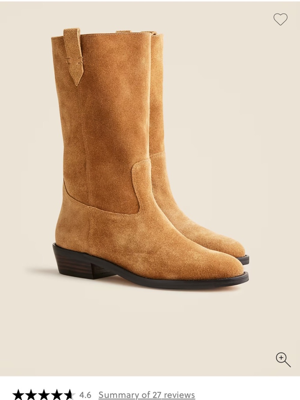 NWT J. Crew Tan Suede Mid-Calf Western Boots - Picture 2 of 9